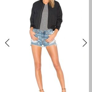 rag & bone Black Embroidered Bomber Jacket